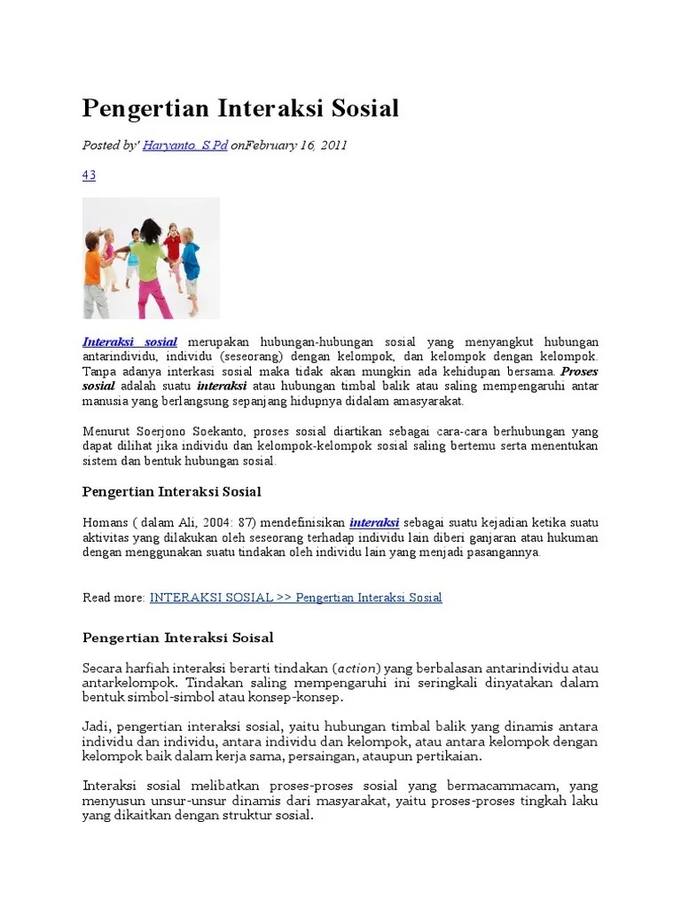 Pengertian Interaksi Sosial | PDF