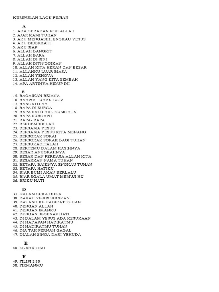 Kumpulan Lagu Pujian | PDF