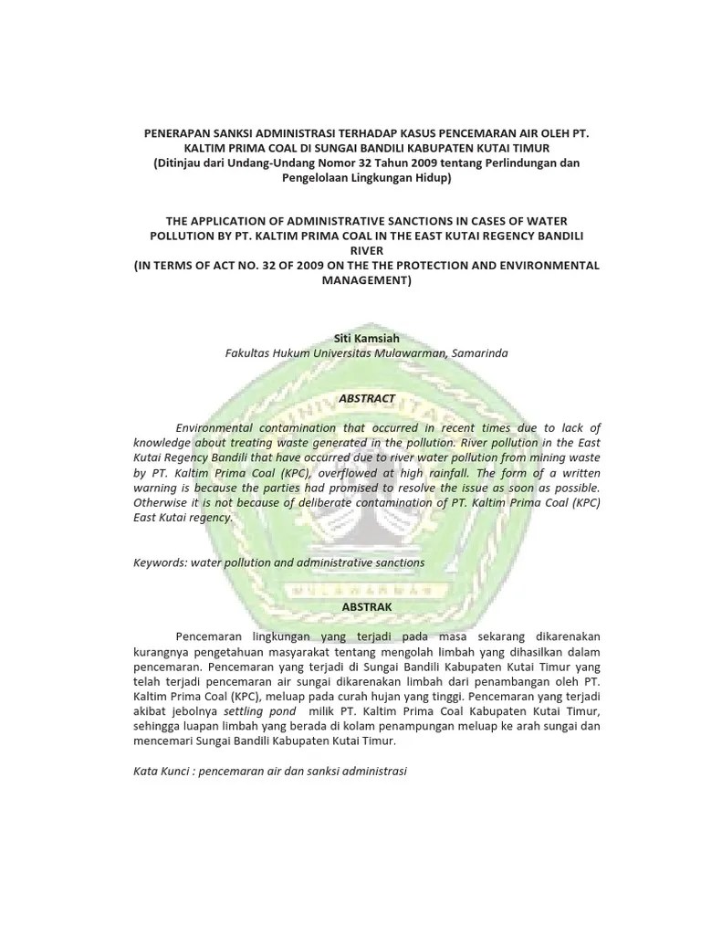 Sanksi Lingkungan | PDF