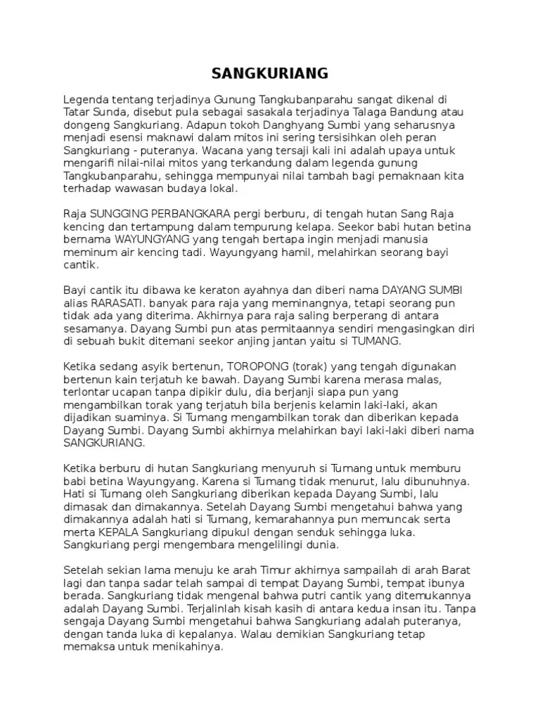Dongeng Sangkuriang Bahasa Sunda - Perangkat Sekolah
