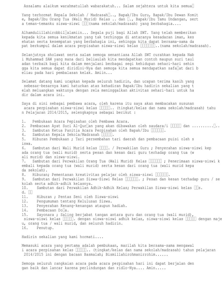 Contoh Kata Sambutan Perpisahan Sekolah Dari Siswa