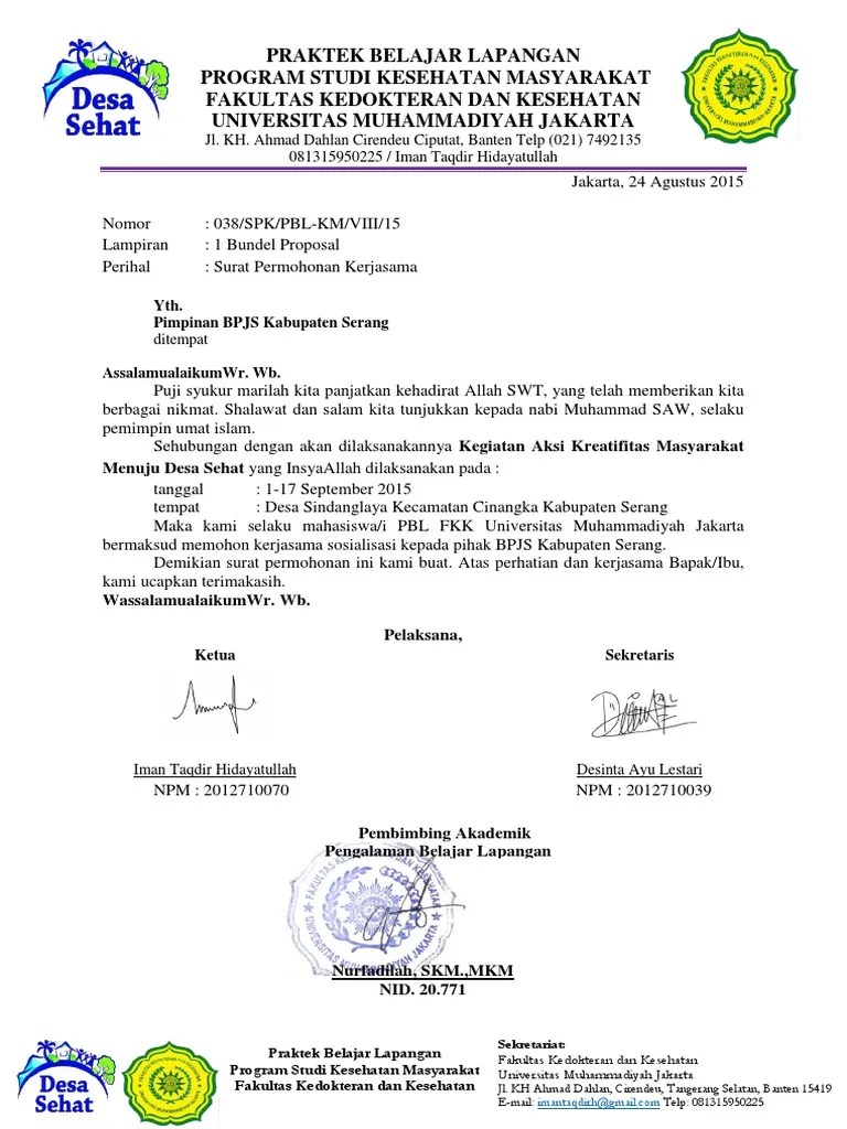 Surat Permohonan BPJS Sosialisasi | PDF