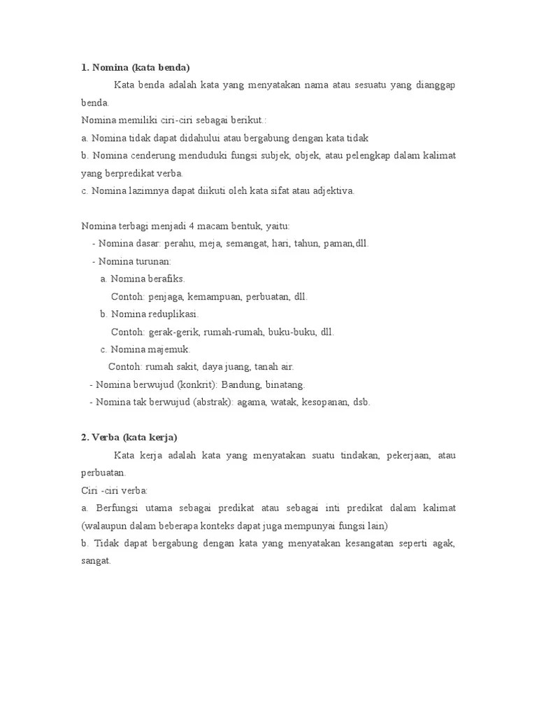 Nomina Dan Verba | PDF