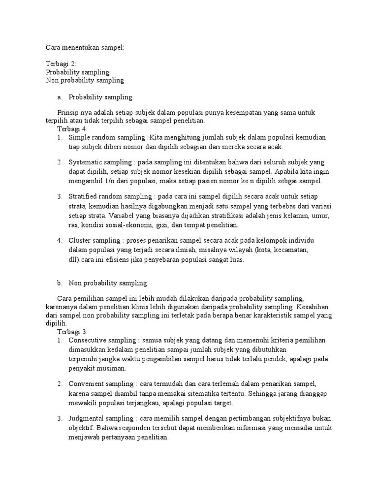 Cara Menentukan Sampel | PDF