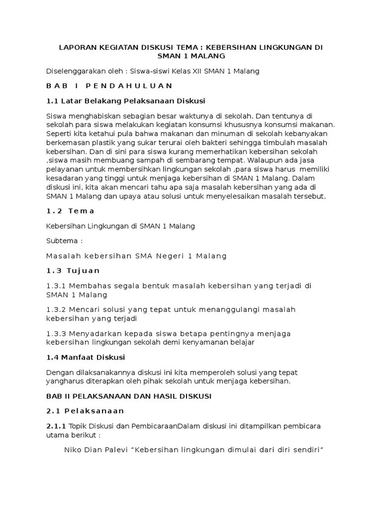 Laporan Kegiatan Diskusi | PDF