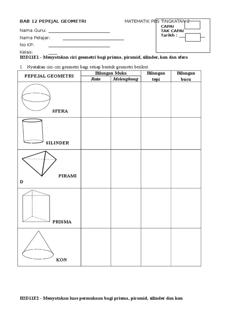 Pepejal Geometri | PDF