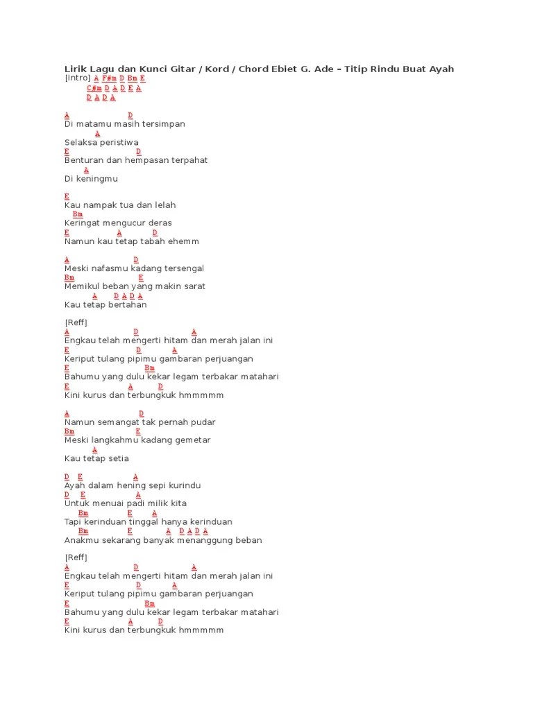 Ebiet G. Ade - Titip Rindu Buat Ayah | PDF