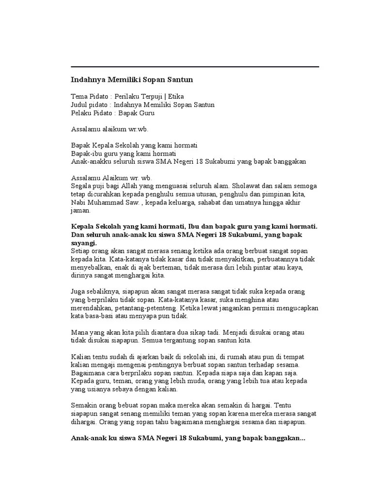 Ceramah Tentang Sopan Santun Remaja – Gambaran