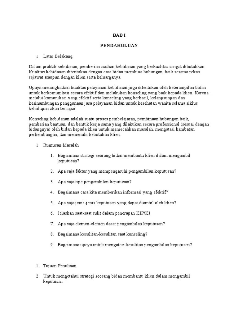 Strategi Membantu Klien Dalam Pengambilan Keputusan | PDF