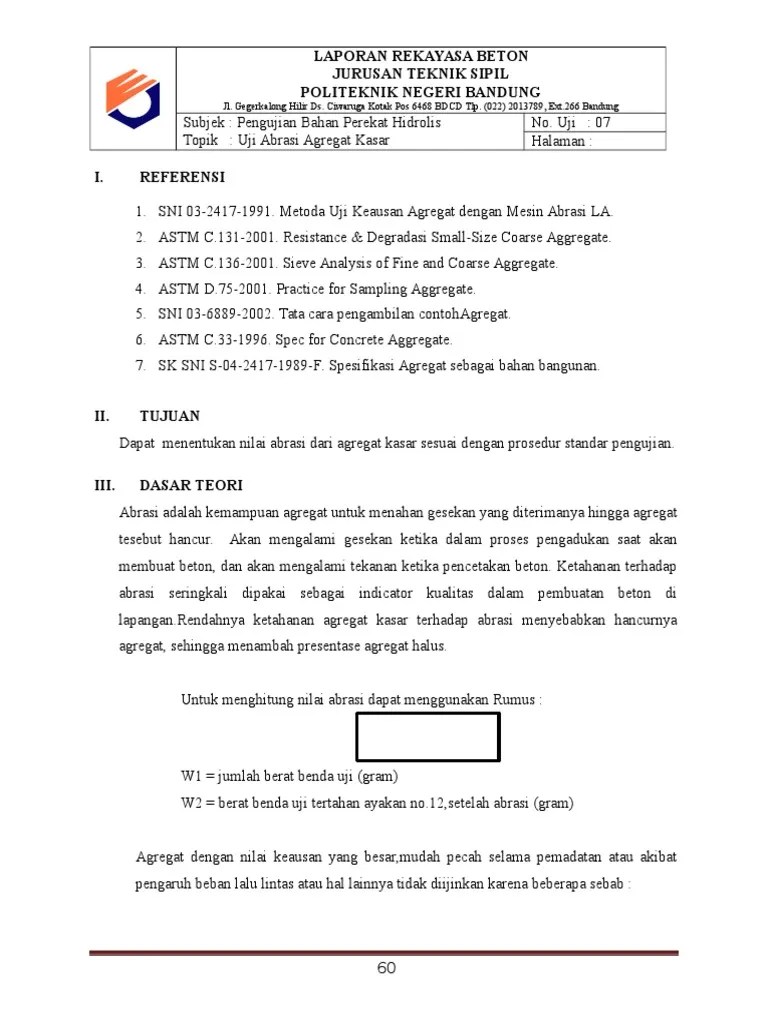RBT - Pengujian Abrasi Agregat Kasar Menggunakan LA Machine | PDF