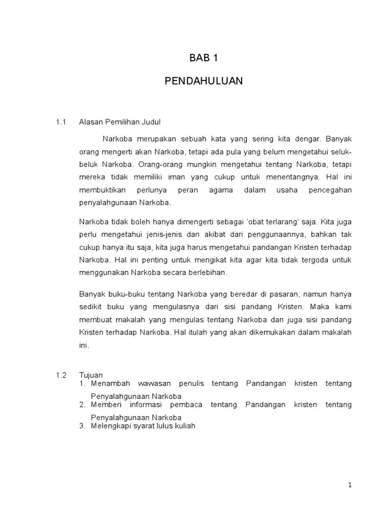 Makalah Agama Tentang Penyalahgunaan Narkoba | PDF