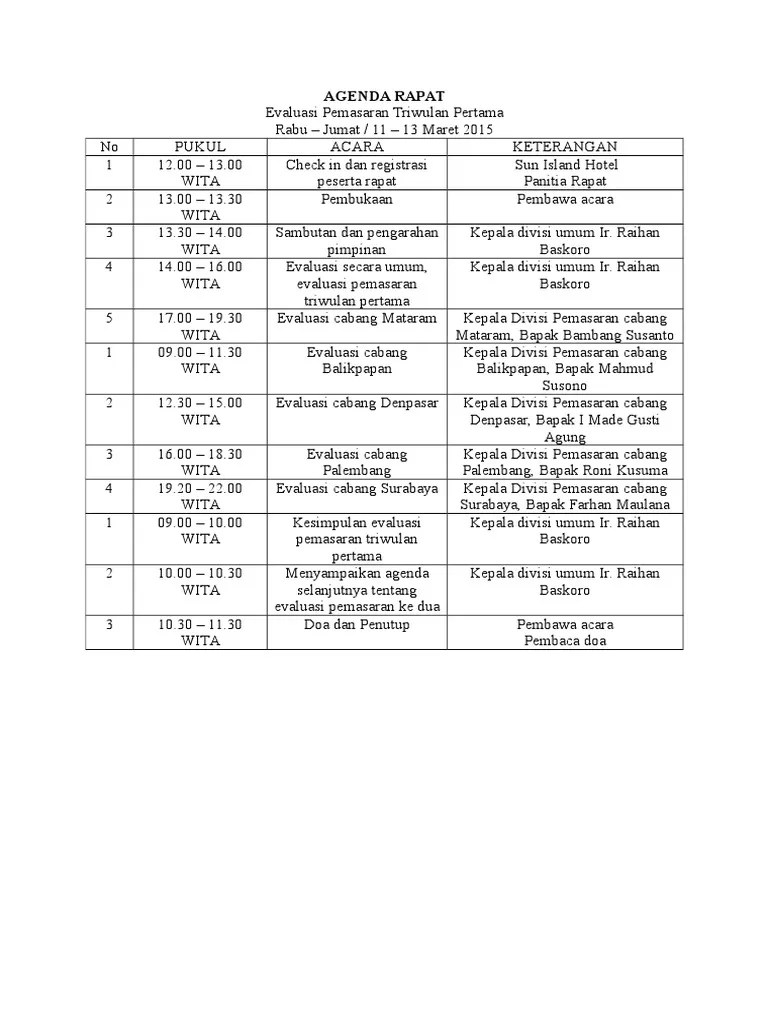 Agenda Rapat Ajie | PDF