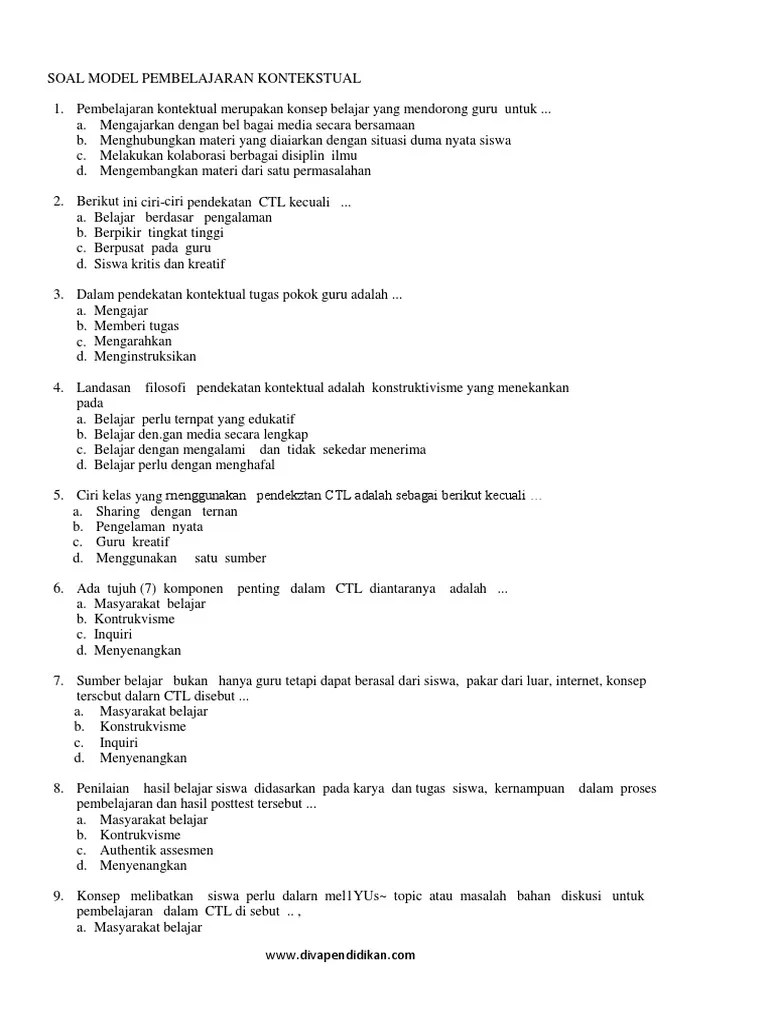 Jurnal Strategi Pembelajaran Kontekstual Pdf