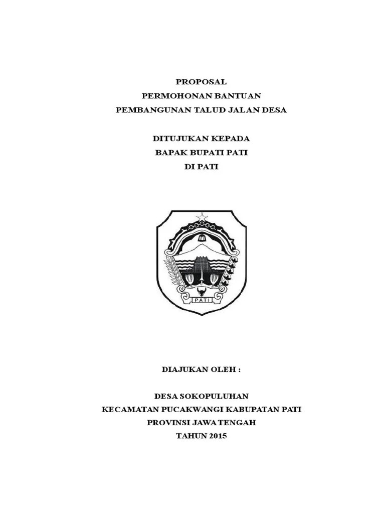 Proposal Permohonan Bantuan Pembangunan Talud Jalan Desa | PDF