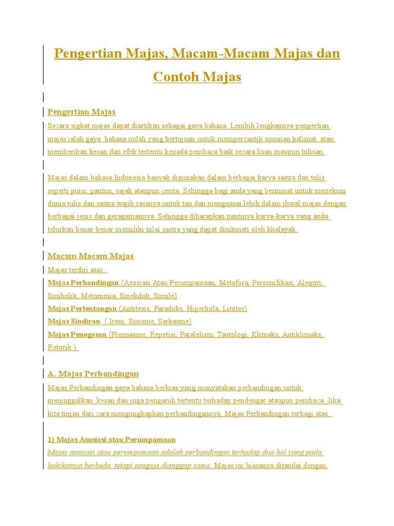 Pengertian Majas | PDF