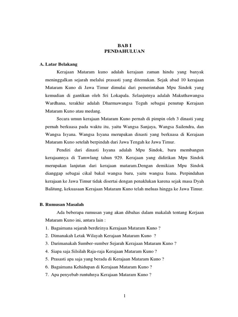 Makalah Kerajaan Mataram Kuno | PDF