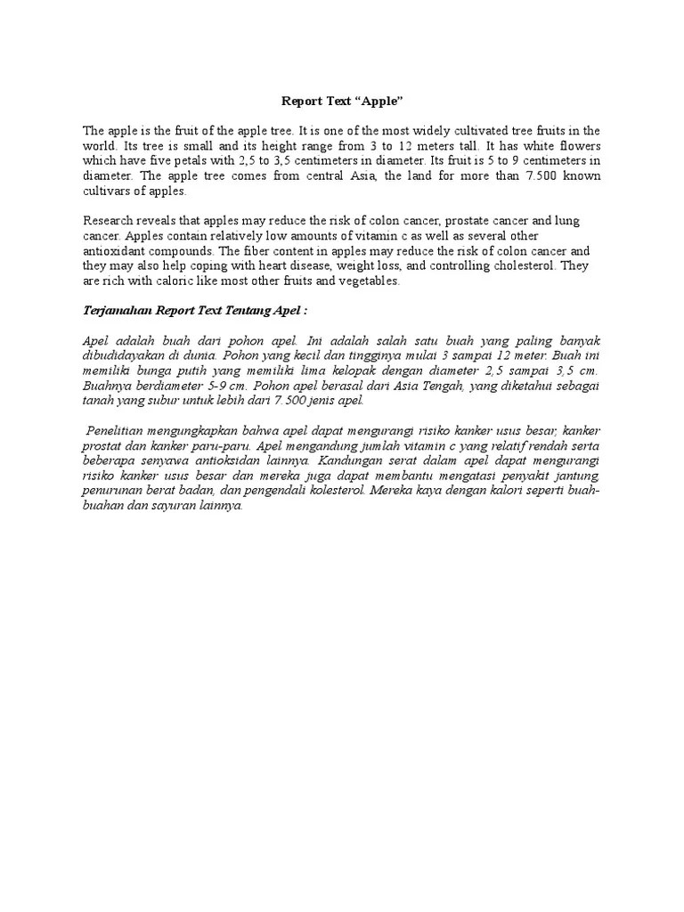 Contoh Report Text Bahasa Inggris Kelas 9