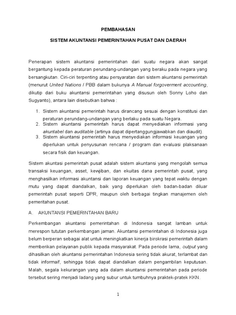 Makalah Sistem Akuntansi Pemerintahan Pusat | PDF