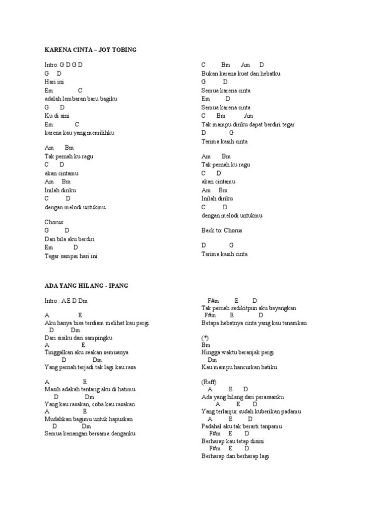 Kunci Gitar Ipang Bintang Hidupku Mudah