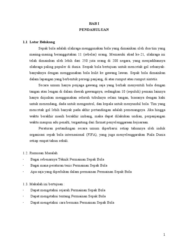 Contoh Makalah Sepak Bola - Mosaicone