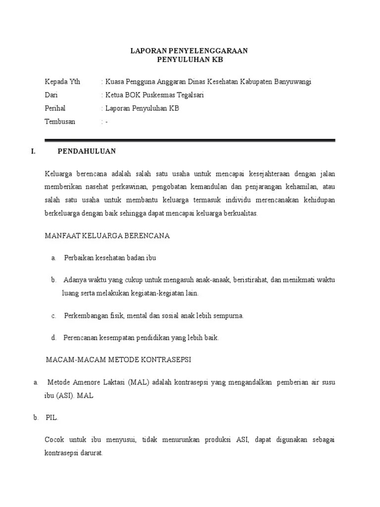 Laporan Penyuluhan KB Susi | PDF