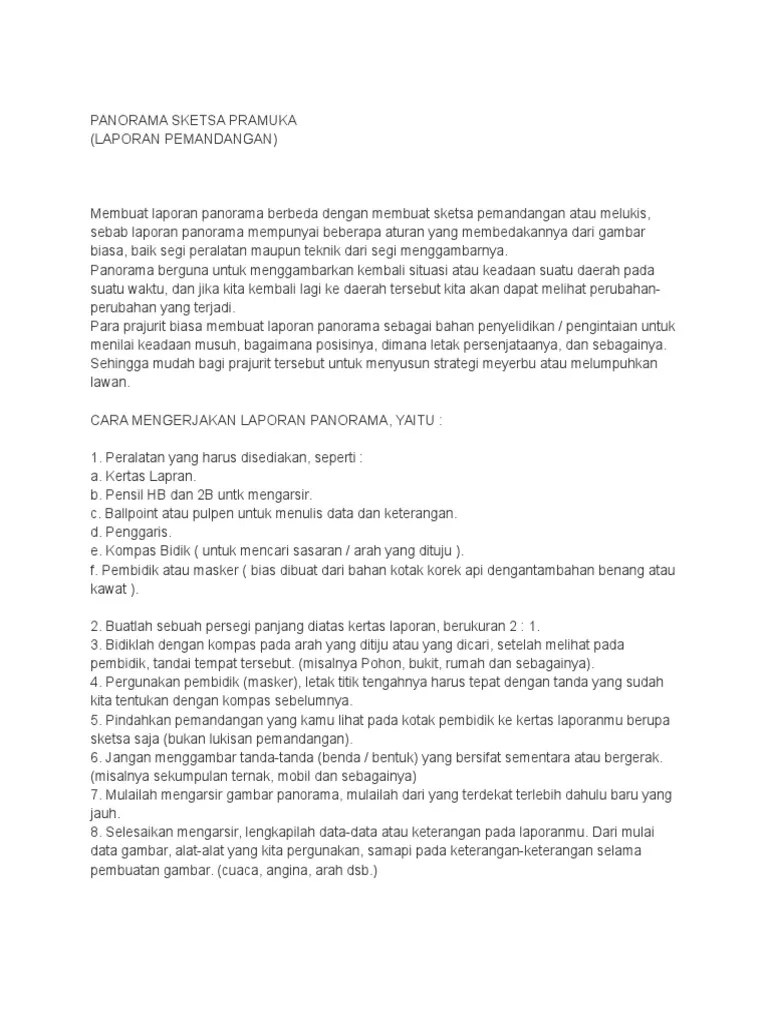 Panorama Sketsa Pramuka | PDF
