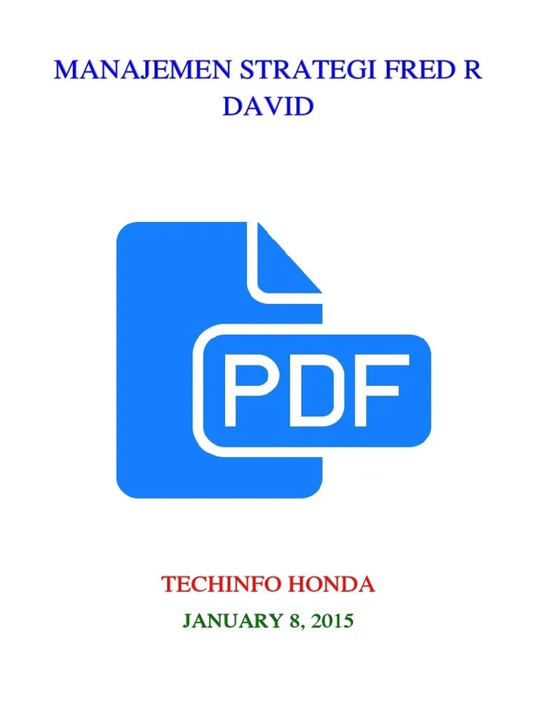 Manajemen Strategi Fred R David | PDF | Graphics Software | Written  Communication