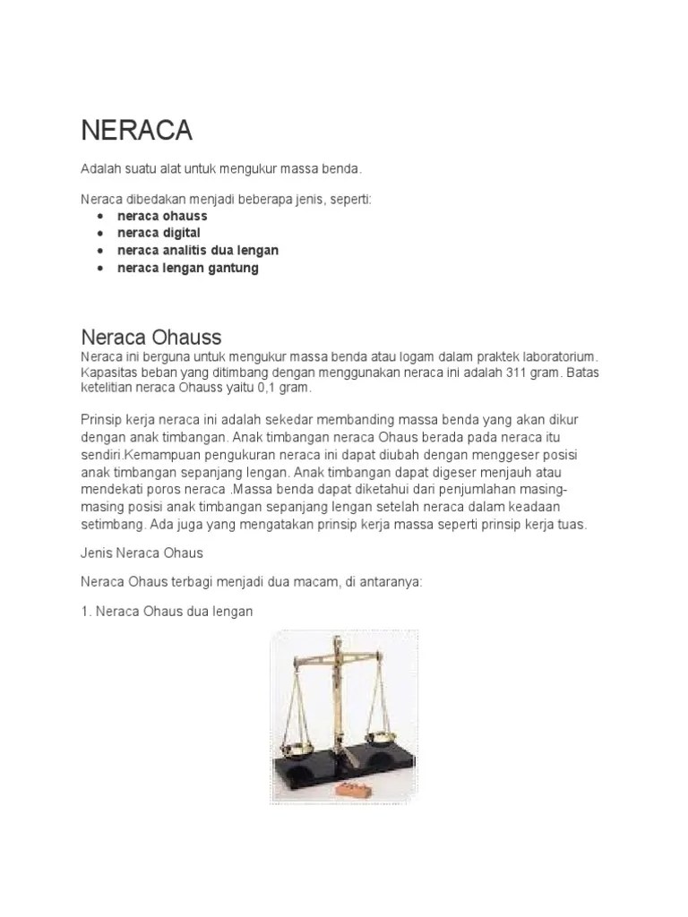 NERACA (Instrumentasi) | PDF