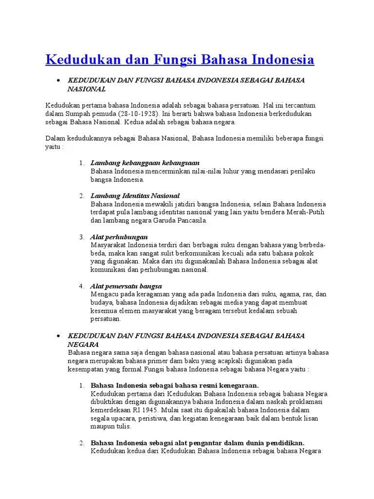 Bahasa Indonesia Sebagai Alat Pemersatu Bangsa Tertulis Dalam Isi Sumpah  Pemuda Bagian Ke – Mudah