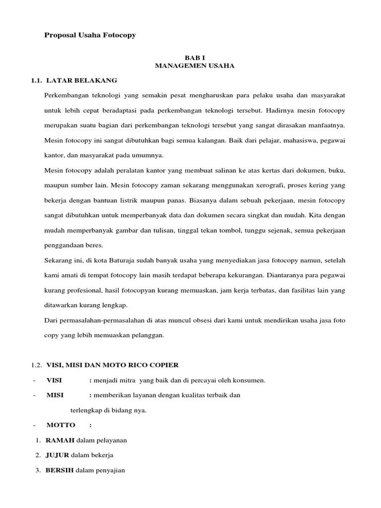 Proposal Usaha Fotocopy