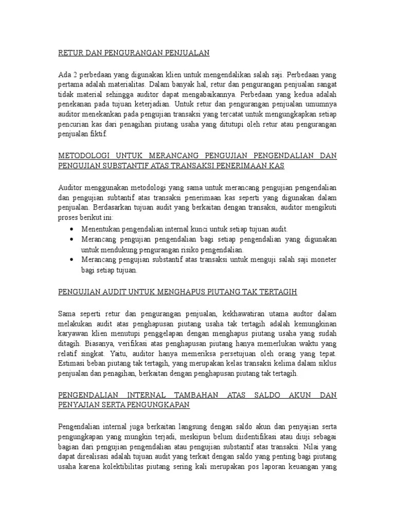 Bab 14 Retur Dan Pengurangan Penjualan | PDF
