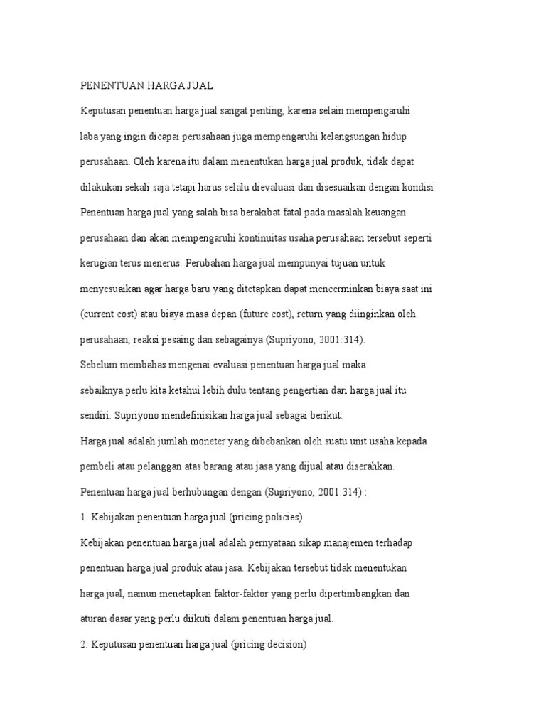 Penentuan Harga Jual | PDF