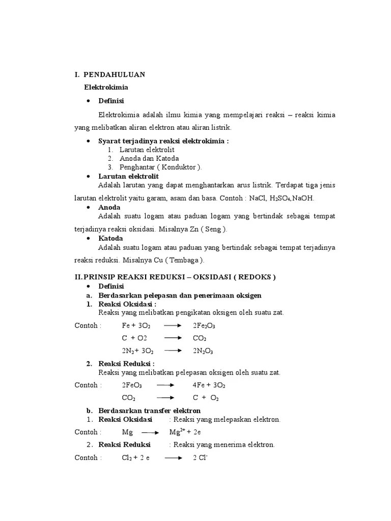 Rangkuman Elektrokimia | PDF