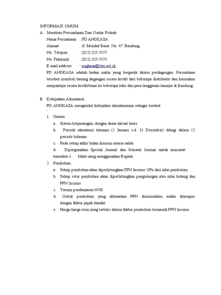 Soal Myob Perusahaan Dagang Doc