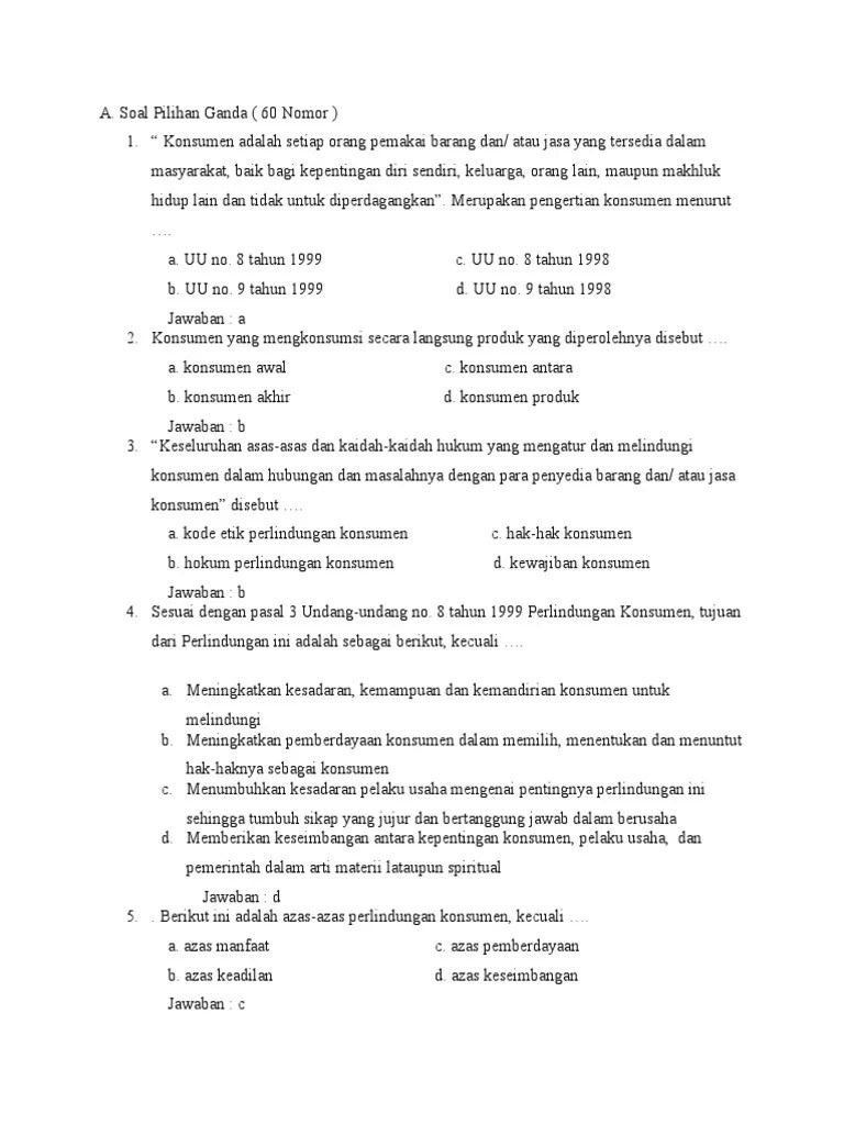 Soal Perlindungan Konsumen | PDF