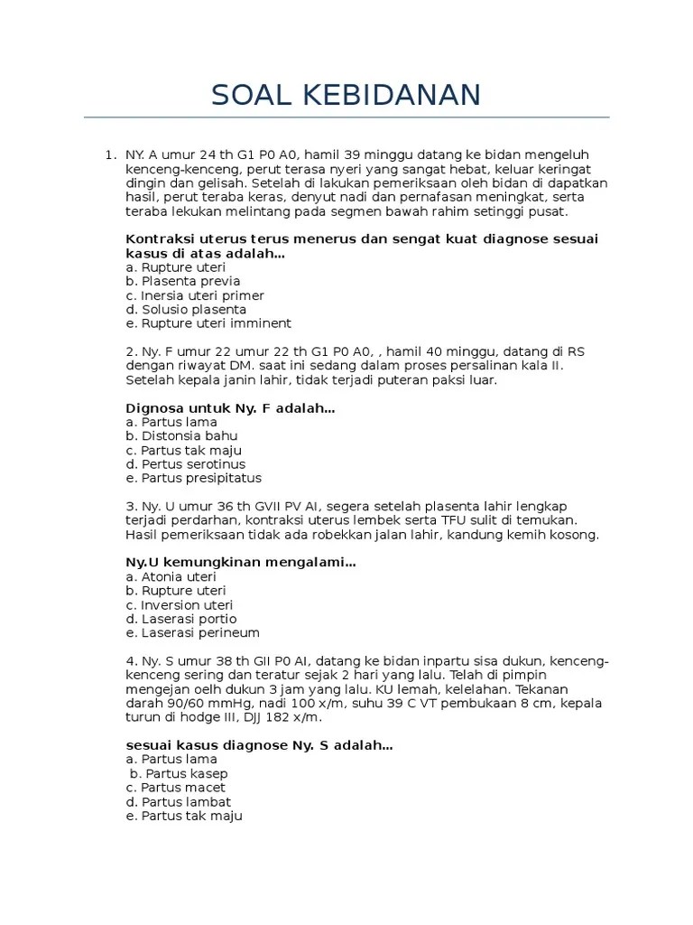 Soal Kebidanan | PDF