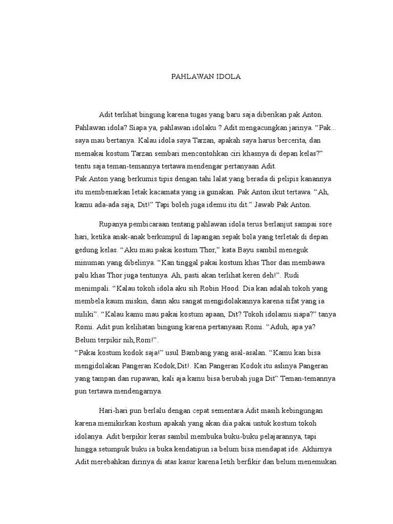 Cerpen PAHLAWAN IDOLA | PDF
