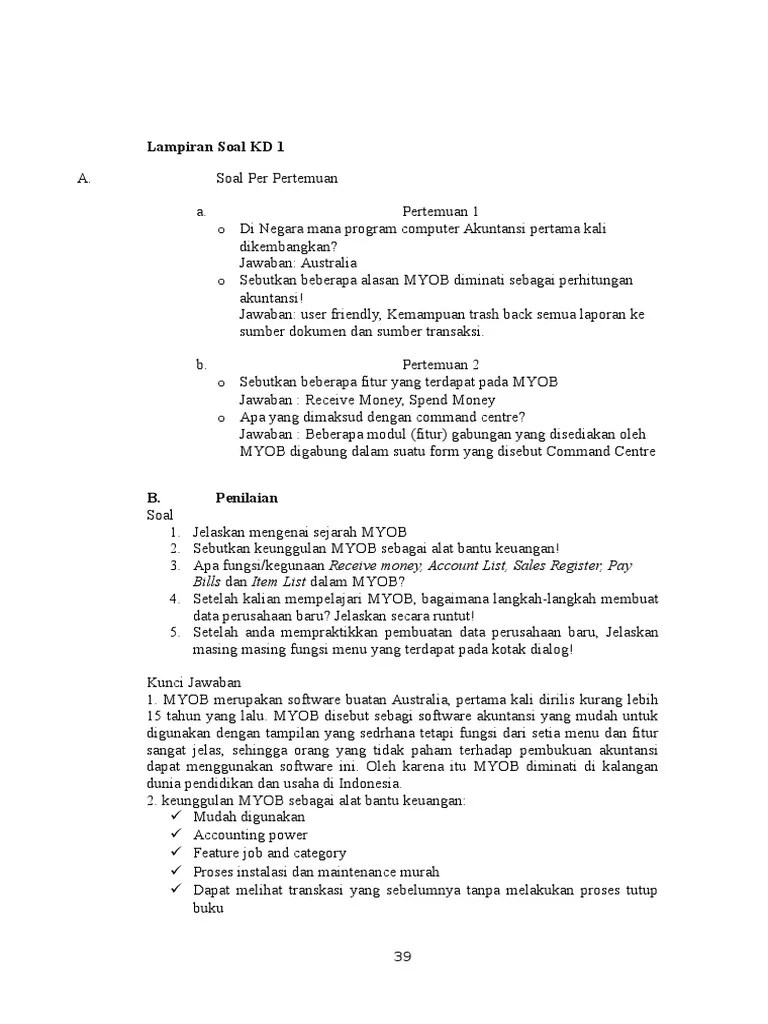 Lampiran Soal KD 1 | PDF