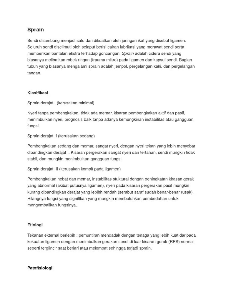 Sprain Dan Strain | PDF