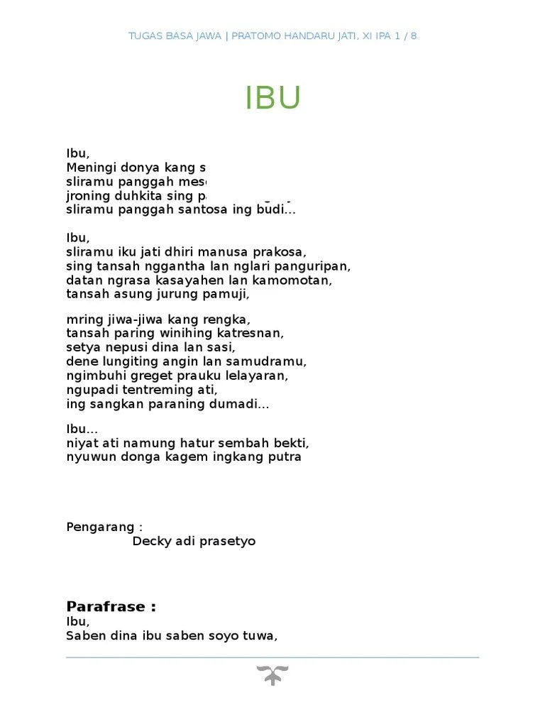 Geguritan Basa Jawa, IBU | PDF