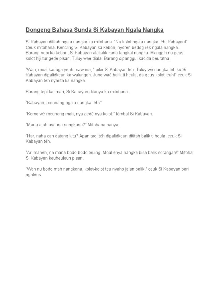 Dongeng Bahasa Sunda Si Kabayan Maling Nangka