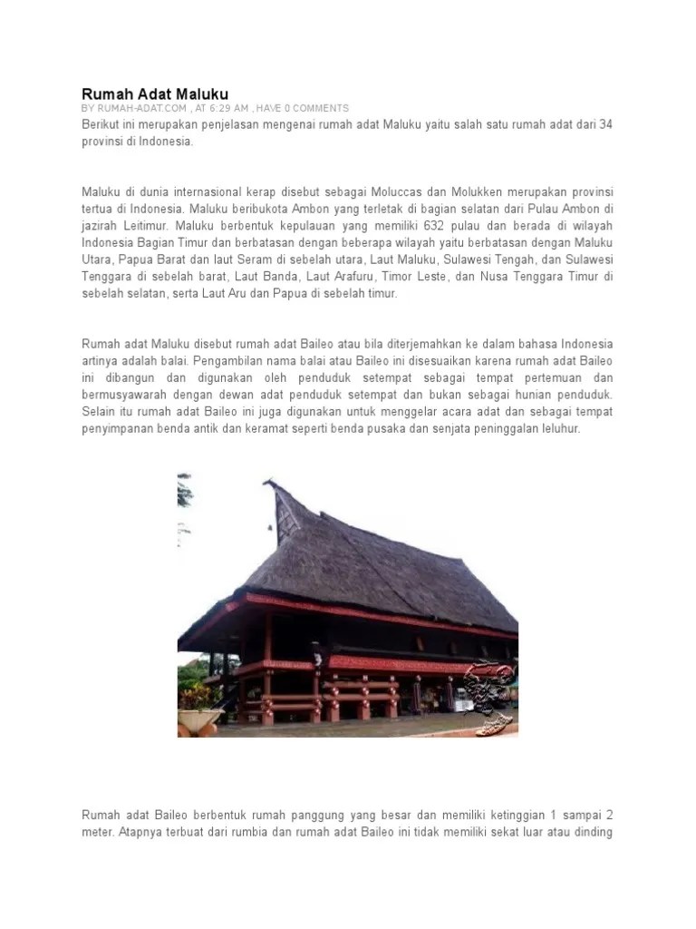 Rumah Adat Maluku | PDF
