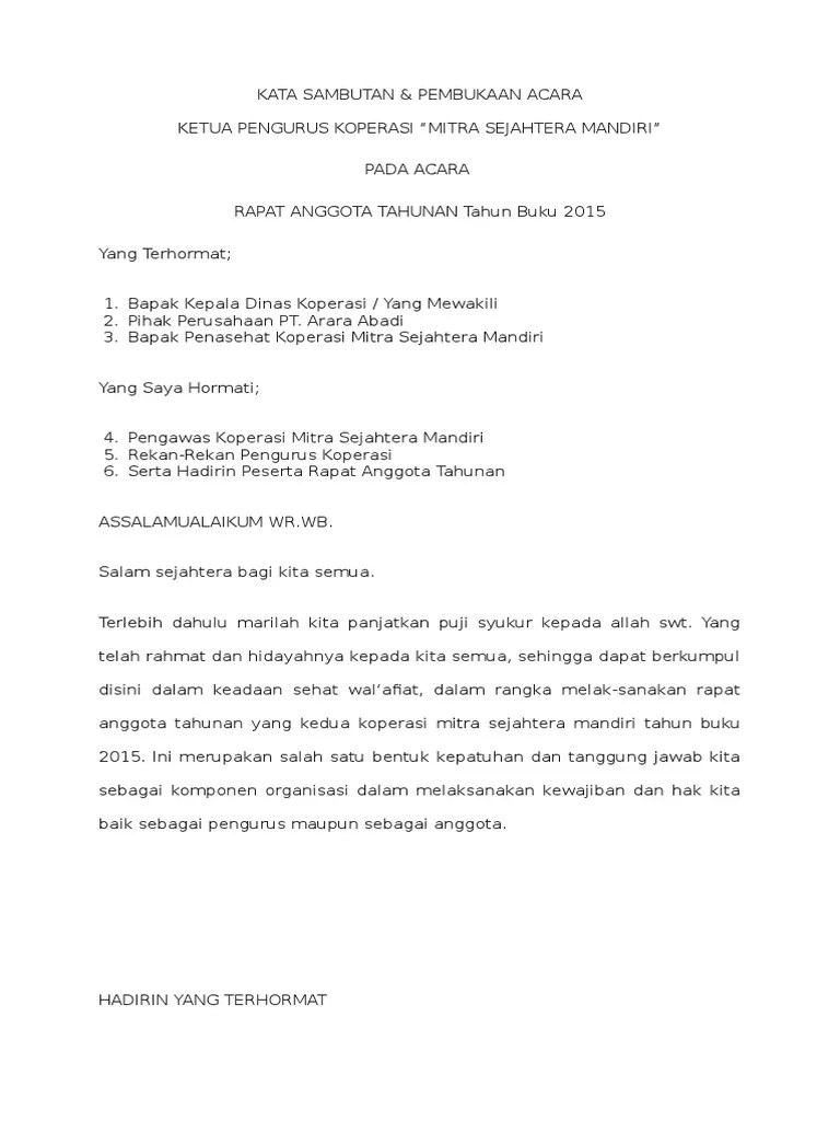 Contoh Kata Sambutan Pembukaan Acara Seminar