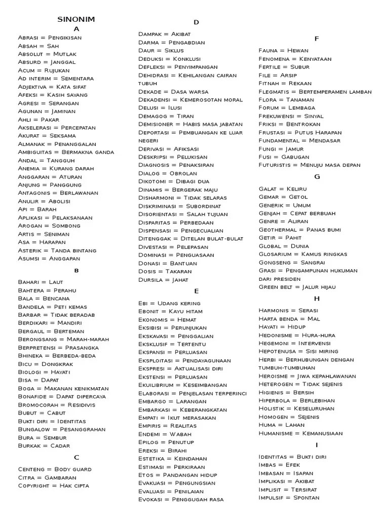 Sinonim Bergerak Maju