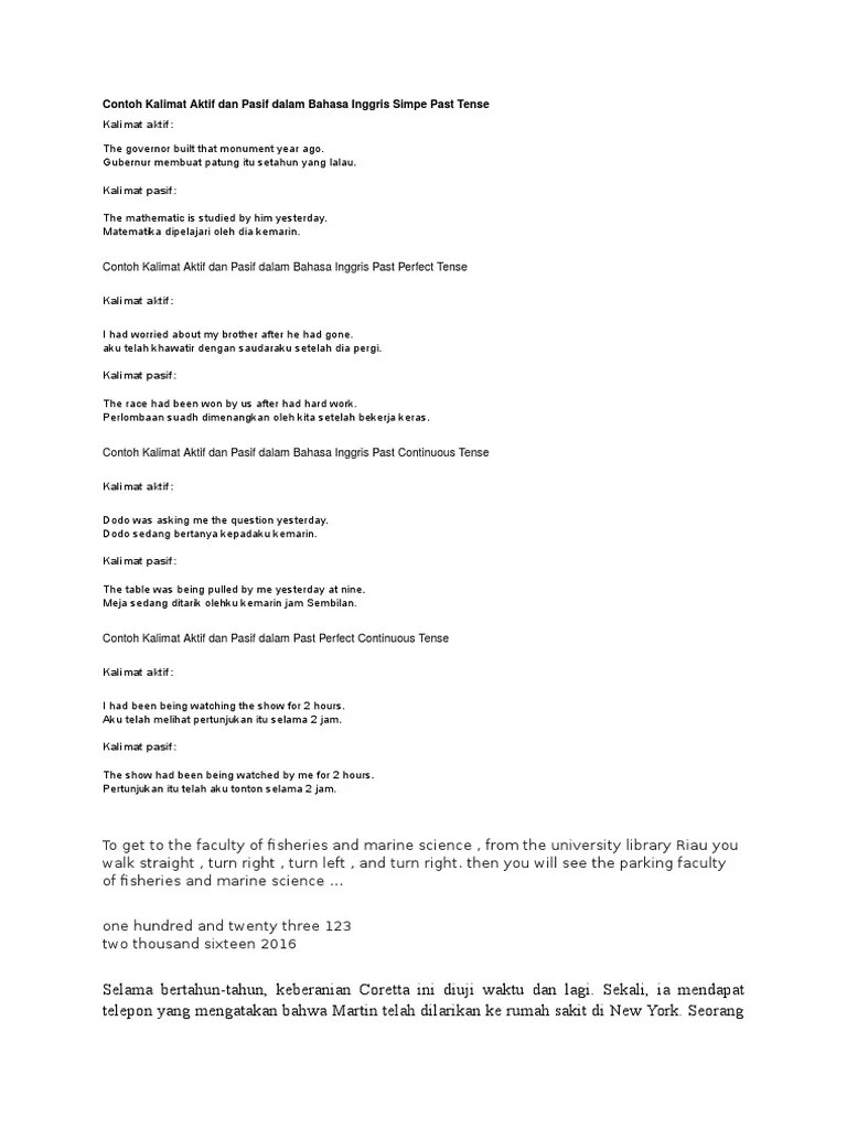 Apa Yang Dimaksud Kalimat Aktif Dan Pasif Beserta Contohnya