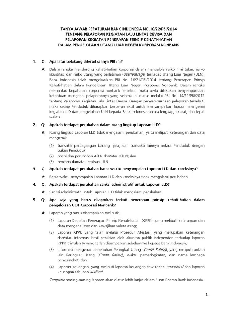FAQ PBI Pelaporan LLD KPPK | PDF