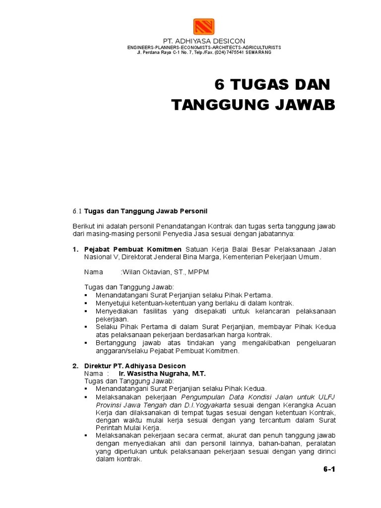 6 Tugas Dan Tanggung Jawab | PDF
