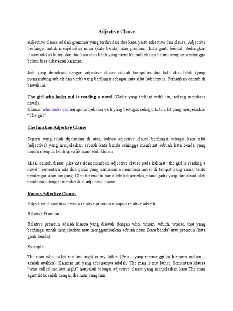 Adjective Clause | PDF