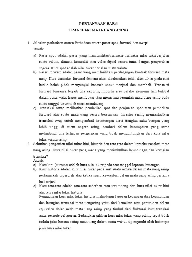 Bab 6 Translasi Mata Uang Asing (Soal &amp; Jawaban) | PDF