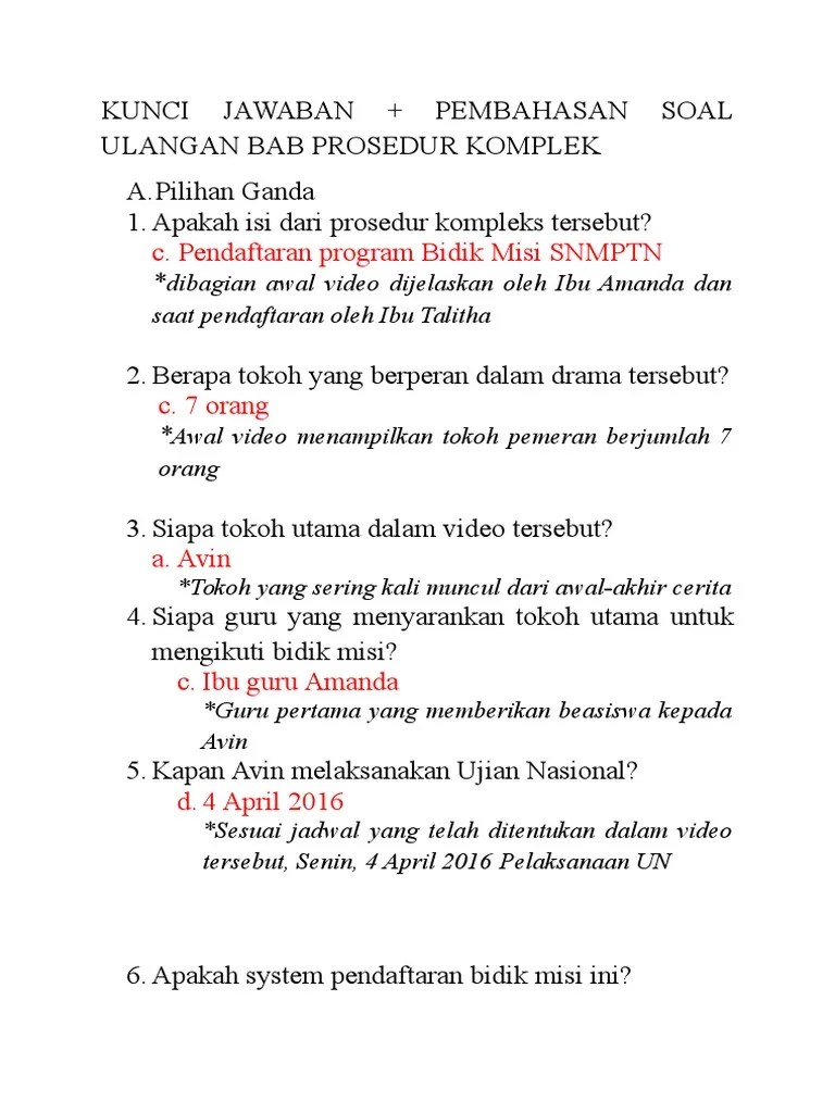 Soal Bidik Misi – Kami